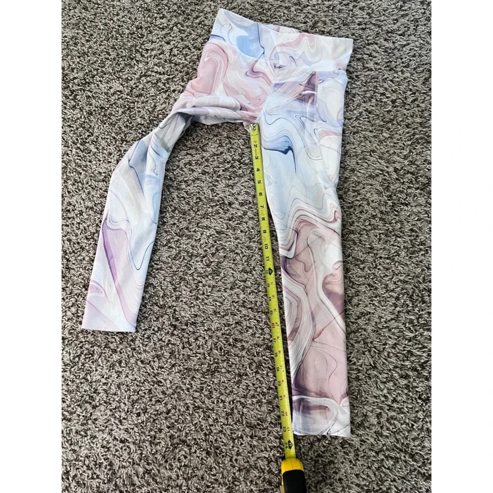 Old Navy Active Girl Powersoft High-Rise Leggings Marble Swirl Purple Blue 10-12